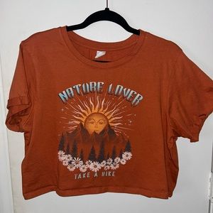 Women’s Large Burnt Orange Nature Lovers Crop Top
